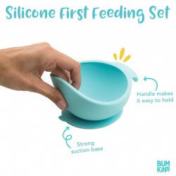 Bumkins Silicone First Feeding Set - Dark Blue
