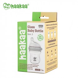 Haakaa Gen. 3 Glass Baby Bottle 90ml -Grey