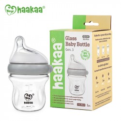 Haakaa Gen. 3 Glass Baby Bottle 90ml -Grey