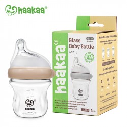 Haakaa Gen. 3 Glass Baby Bottle 90ml - Nude