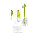 Boon CACTI Bottle Cleaning System - Set of 4 brushes with vase (White & Green)