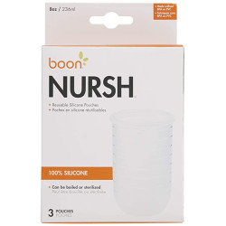 Boon NURSH Reusable Silicone Pouches 8oz / 236ml (3-Pack)