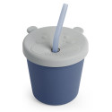 Haakaa Jolly Hippo Silicone Sippy Cup - Bluestone