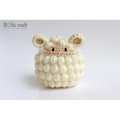 Bobi Craft Tinkle Poppy -  Cream Sheep with Rattle