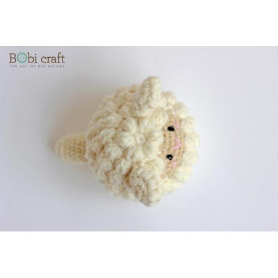 Bobi Craft Tinkle Poppy -  Cream Sheep with Rattle