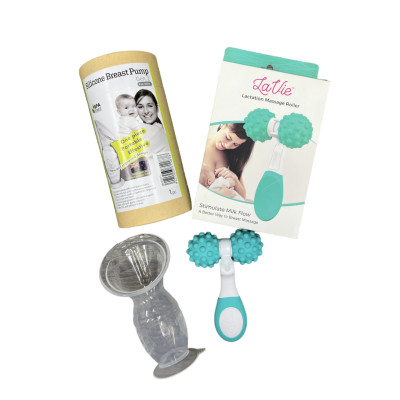 Haakaa Gen 2 Silicone Breast Pump 100ml and Lavie Lactation Massage Roller Bundle