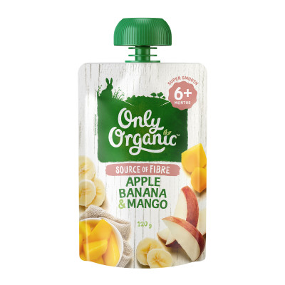 Only Organic Apple, Banana & Mango (6+ mos) 120g