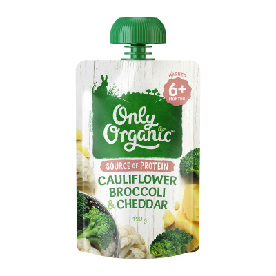 Only Organic Cauliflower, Broccoli & Cheddar (6+ mos) 120g
