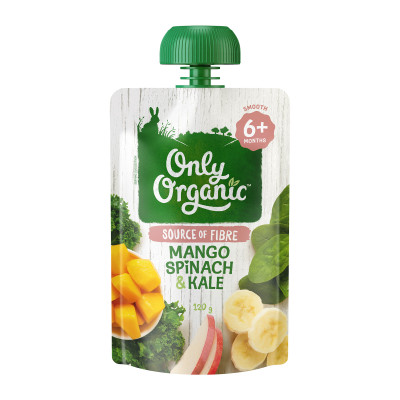 Only Organic Mango, Spinach & Kale (6+ mos) 120g