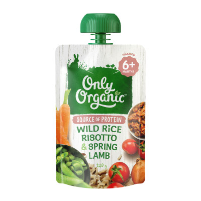 Only Organic Wild Rice Risotto & Spring Lamb (6+ mos) 120g