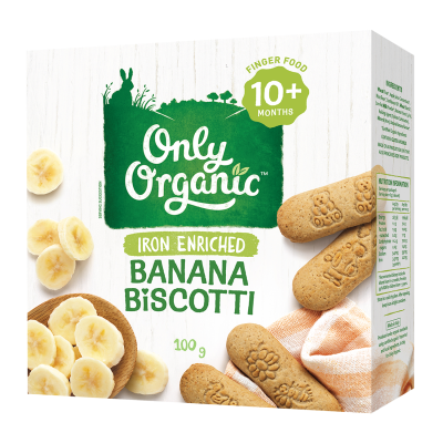 Only Organic Banana Biscotti (10+ mos) 100g