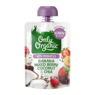 Only Organic Banana Mixed Berry Coconut & Chia (1-5yrs) 100g