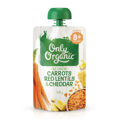 Buy 1 Take 1: Only Organic Carrots Red Lentils & Cheddar (8+ mos) 120g
