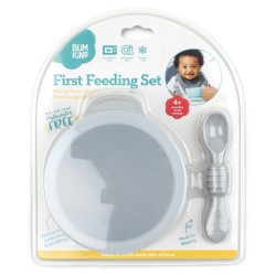 Bumkins Silicone First Feeding Set - Grey