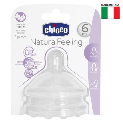 Chicco Natural Feel Teat 6m+ Fast Flow 2pcs